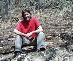 Jay Ross "at home in the forest"on Round Mountain Arkansas May 2002